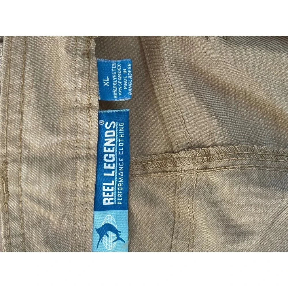 Reel Legends Performance Cargo Shorts Mens XL Khaki Tan Stretch Fishing Outdoor - Picture 3 of 8